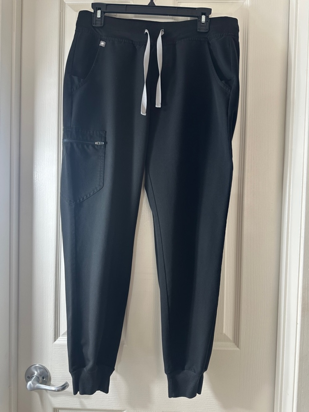 Figs Women’s Black Joggers with White Drawstring